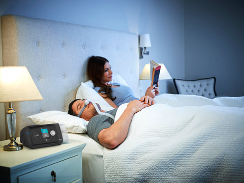 ResMed AirSense10 Elite- Fixed Pressure CPAP Machine in bedroom